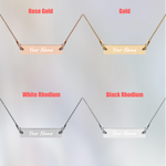 Load image into Gallery viewer, Personalize Engraved Silver Bar Chain Necklace 24k Gold / 18k Rose Gold Option&#39;s available
