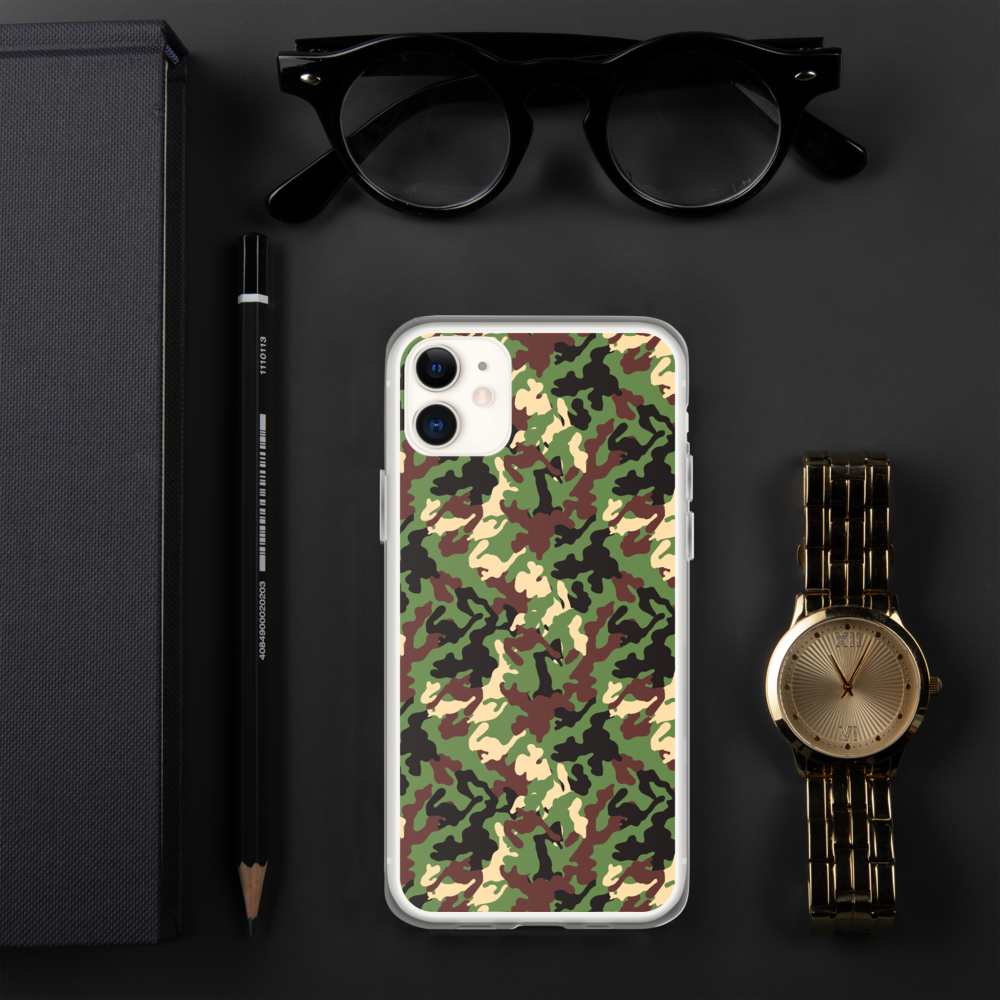 Green Woodland Camo style iPhone Case
