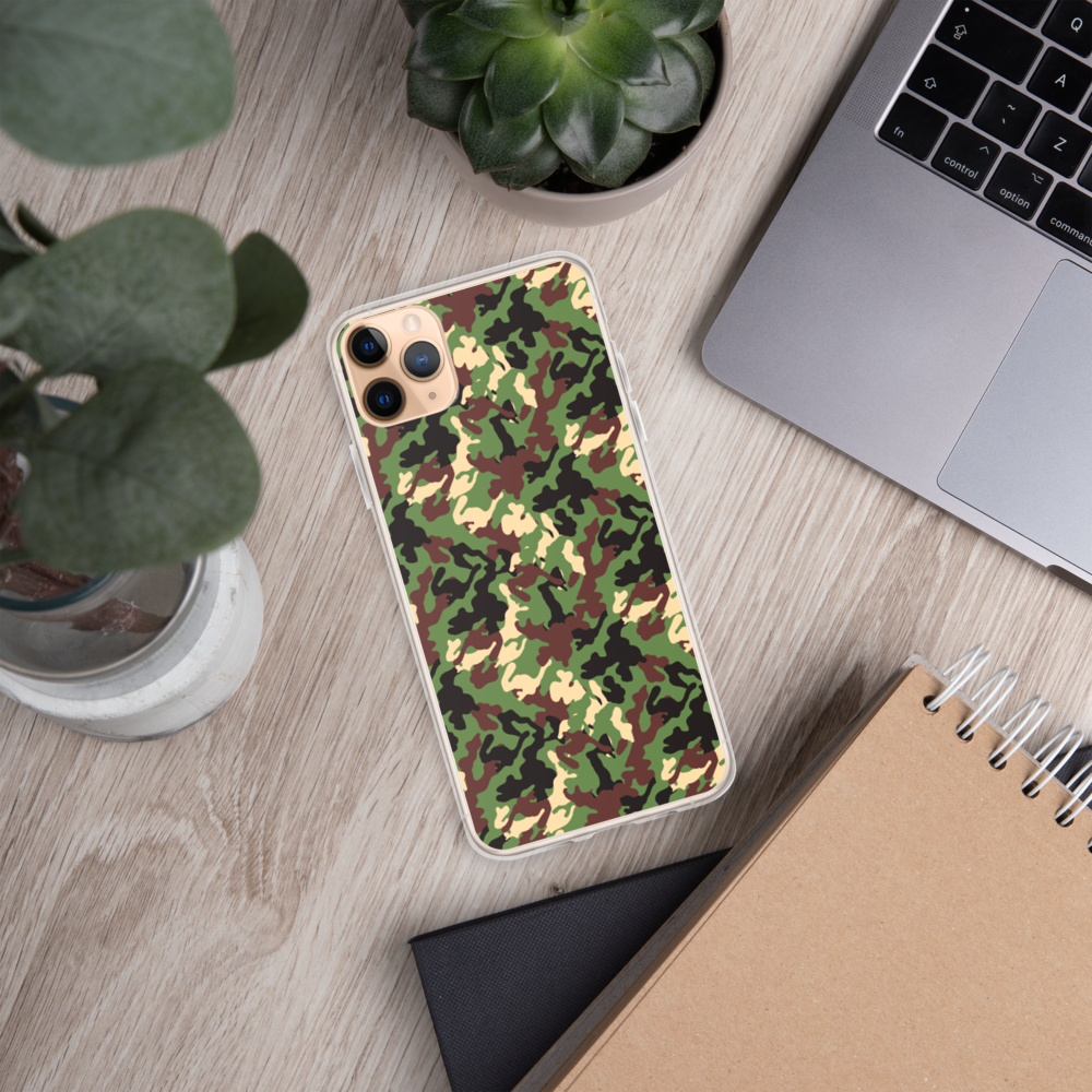 Green Woodland Camo style iPhone Case