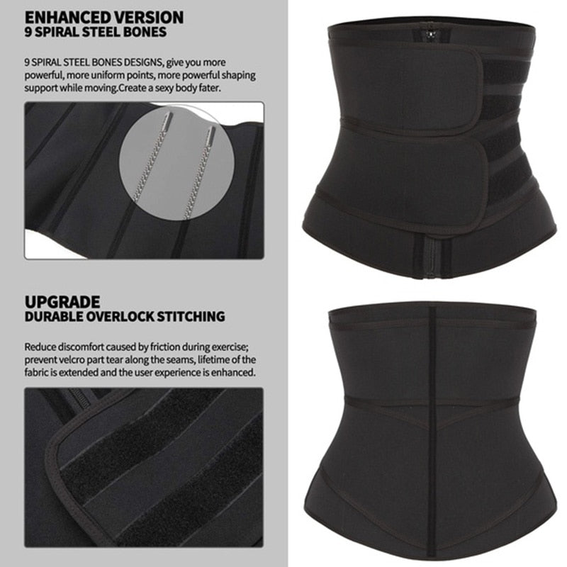 Waist Trainer - Sauna Waist Trainer Corset Sweat Belt for Weight Loss Compression Trimmer Workout Fitness