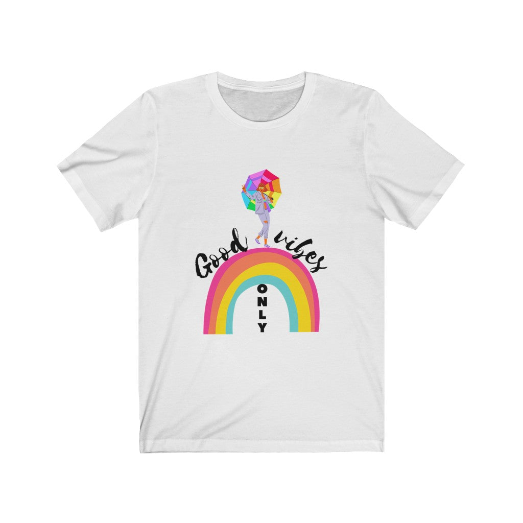 Good vibes only Pride Shirt, Rainbow American Flag Shirt, LGBT Shirt, Lesbian Pride Shirt, LGBT Equality Shirt, Gay Lesbian LGBT Pride Outfit