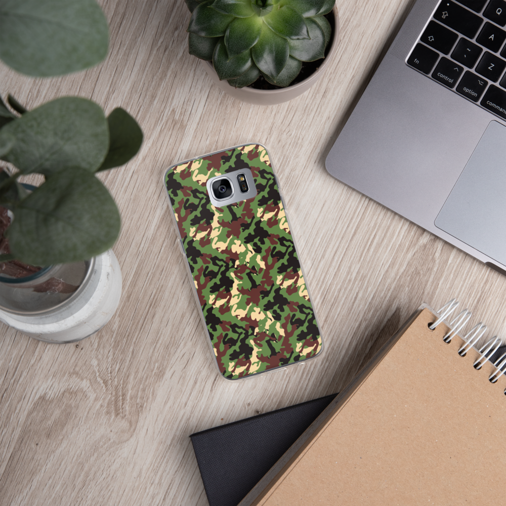 Green Woodland Camo Design Samsung Case