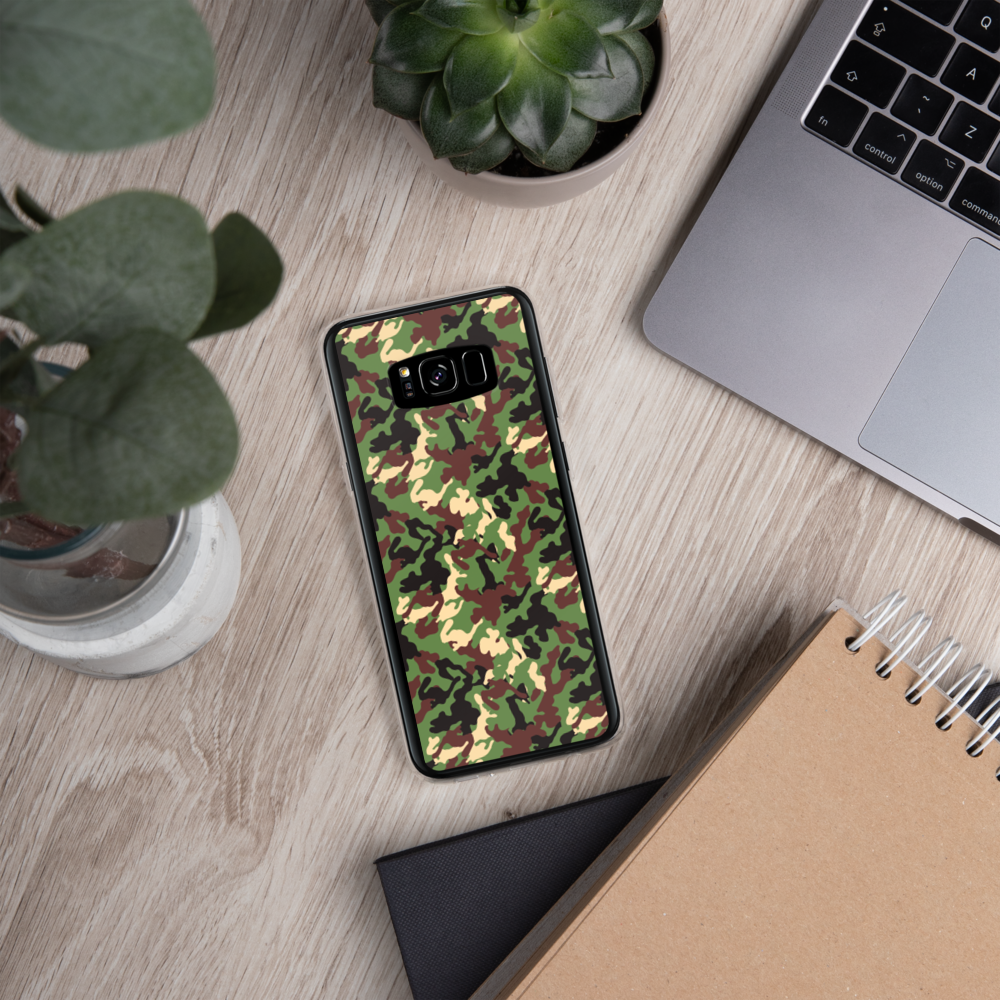 Green Woodland Camo Design Samsung Case