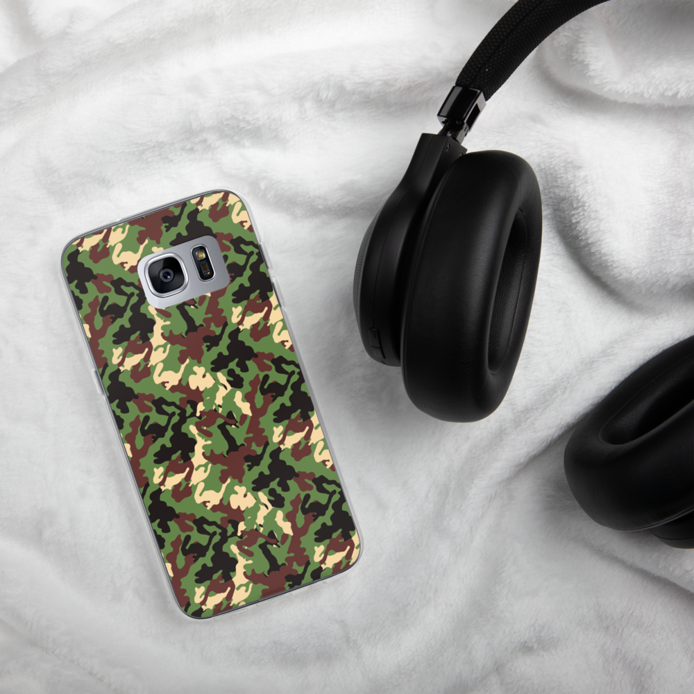 Green Woodland Camo Design Samsung Case