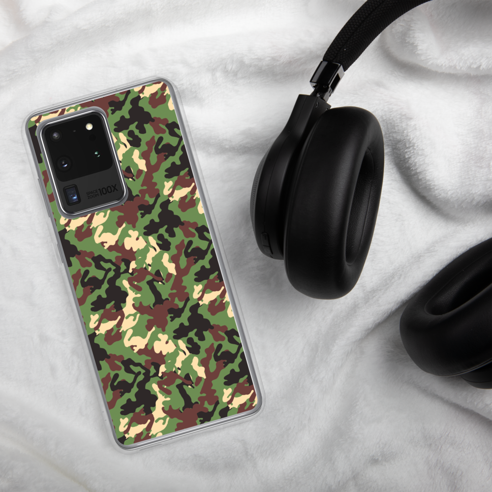 Green Woodland Camo Design Samsung Case