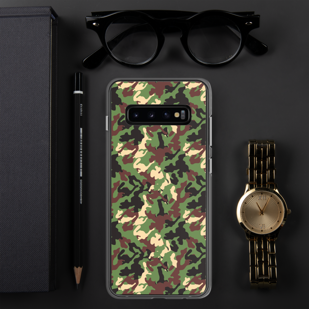 Green Woodland Camo Design Samsung Case